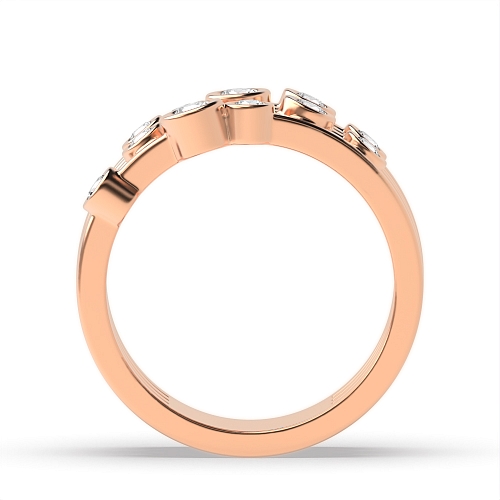 Bezel Setting Round Rose Gold Stackable Diamond Rings