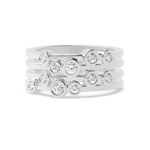 Bezel Setting Round Stackable Moissanite Diamond Rings