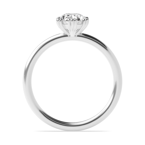 6 Prong Oval Tri Claws Solitaire Engagement Ring
