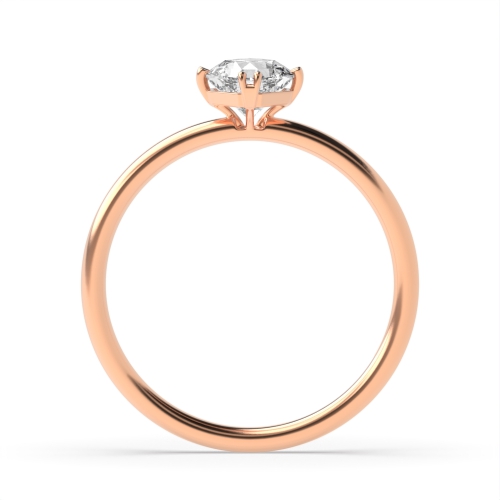 4 Prong Princess Rose Gold Double claws Engagement Rings