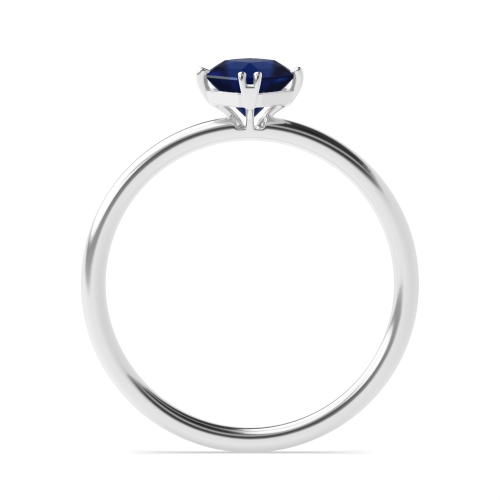 4 Prong Princess Double claws Blue Sapphire Engagement Rings
