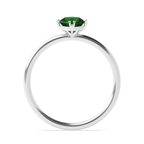 4 Prong Princess Double claws Emerald Engagement Rings