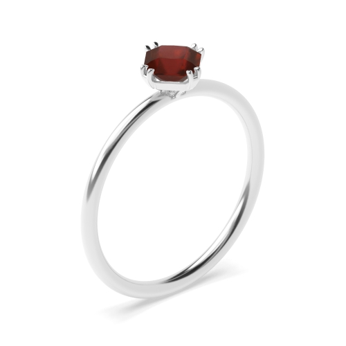 4 Prong Princess Double claws Garnet Engagement Rings