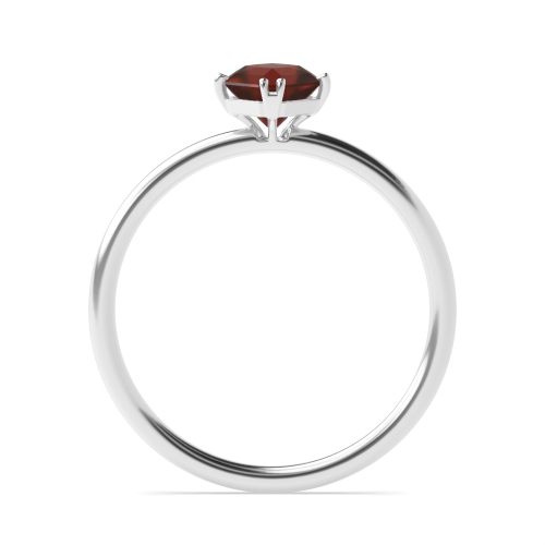 4 Prong Princess Double claws Garnet Engagement Rings