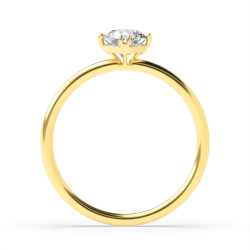 4 Prong Princess Yellow Gold Double claws Engagement Rings