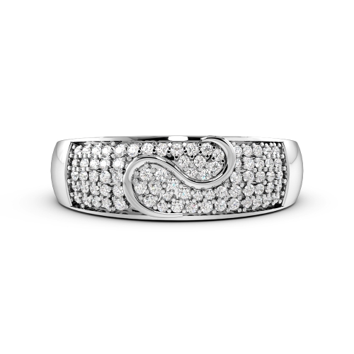 Pave Setting Round White Gold Modern Unique Eternity Bands Diamond Rings