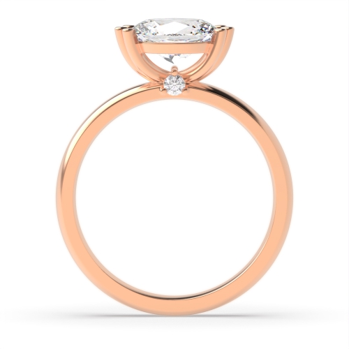 4 Prong Oval Rose Gold Tri claws Engagement Rings