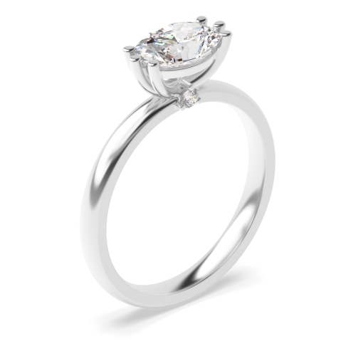 4 Prong Oval Tri claws Solitaire Engagement Rings