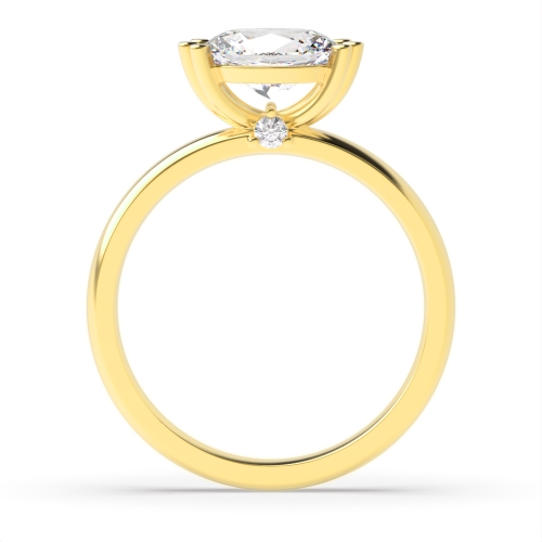 4 Prong Oval Yellow Gold Tri claws Engagement Rings