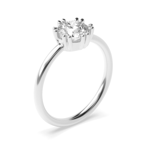 6 Prong Round Double claws Engagement Rings