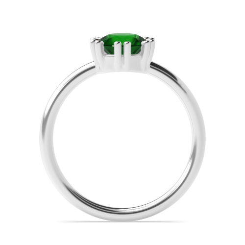 6 Prong Round Double claws Emerald Engagement Rings
