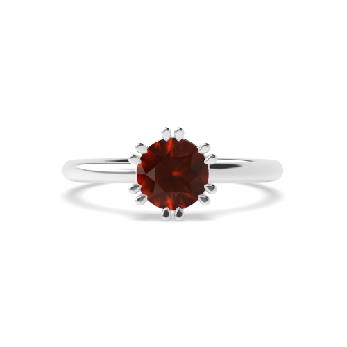 6 Prong Round Double claws Garnet Engagement Rings