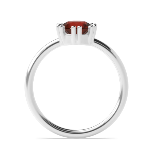 6 Prong Round Double claws Garnet Engagement Rings