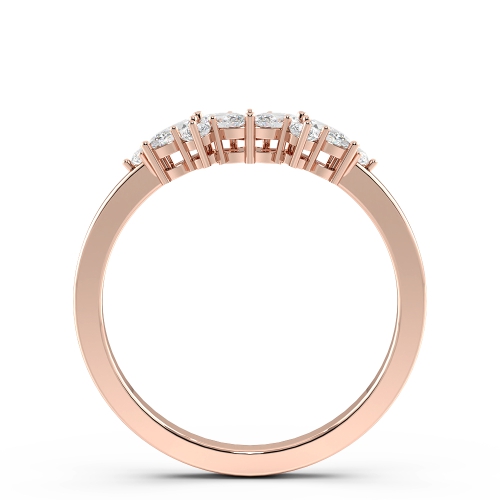 4 Prong Marquise/Round Rose Gold Cluster Diamond Rings