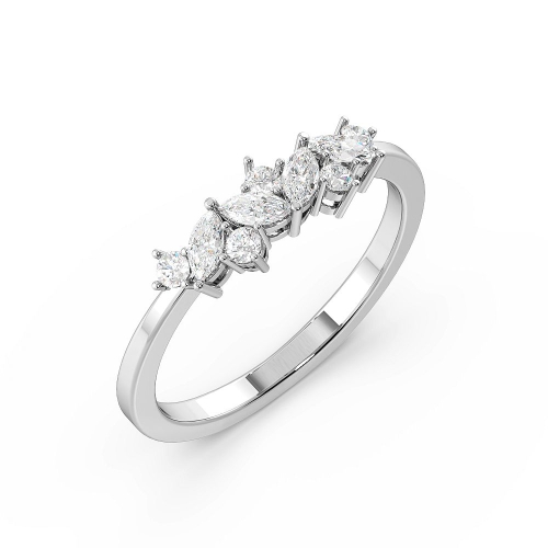 4 Prong Marquise/Round Cluster Diamond Rings