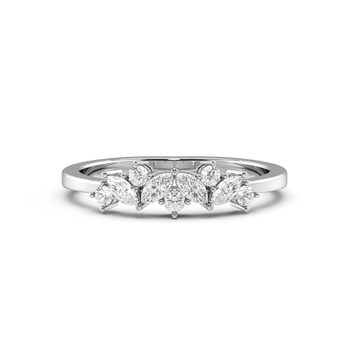 4 Prong Marquise/Round Cluster Diamond Rings