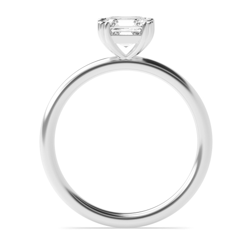 Asscher Tri Claws Delicate Solitaire Engagement Ring