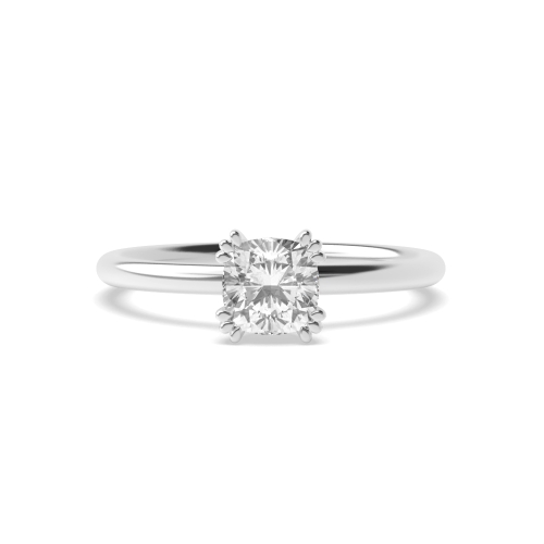 Cushion Tri Claws Delicate Solitaire Engagement Ring