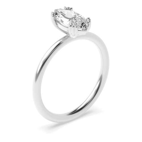 Marquise Tri Claws Delicate Solitaire Engagement Ring