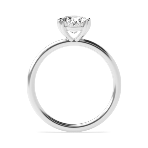 Oval Tri Claws Delicate Solitaire Engagement Ring