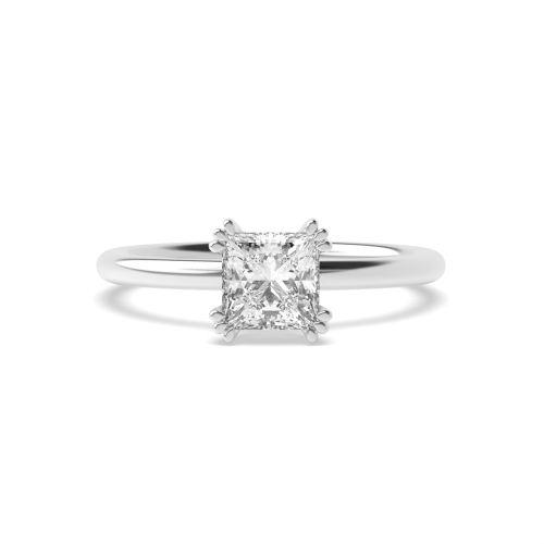 Princess Tri Claws Delicate Solitaire Engagement Ring