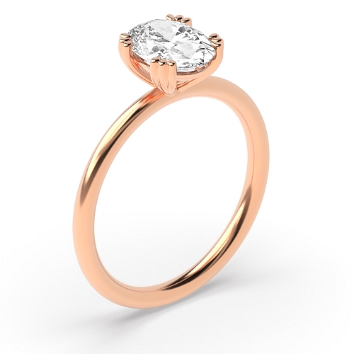 Rose Gold Tri claws delicate Engagement Rings