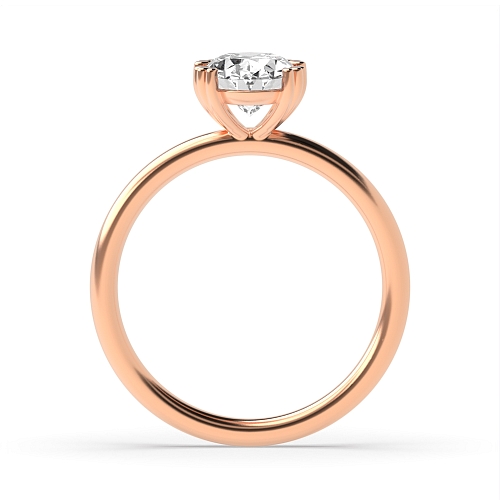 Rose Gold Tri claws delicate Engagement Rings