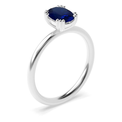 Tri claws delicate Blue Sapphire Engagement Rings