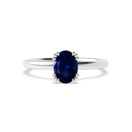Tri claws delicate Blue Sapphire Engagement Rings