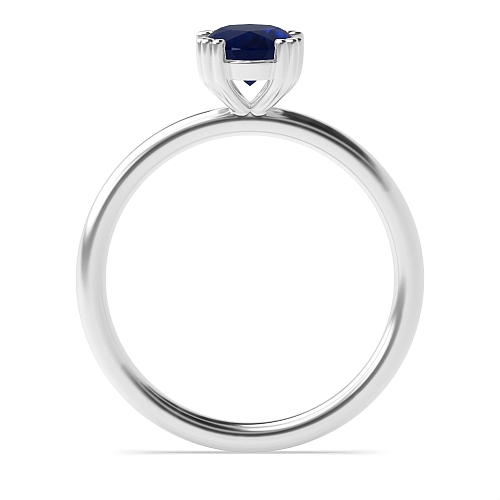 Tri claws delicate Blue Sapphire Engagement Rings
