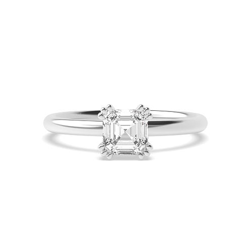 Asscher Tri claws delicate Engagement Rings