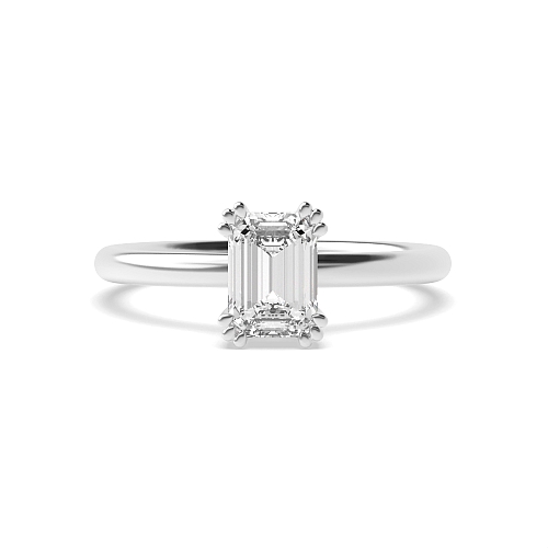 Emerald Tri claws delicate Engagement Rings