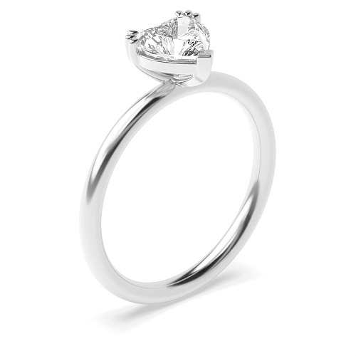 Prong Heart Tri claws delicate Engagement Rings