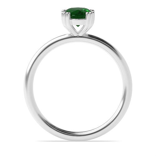 Tri claws delicate Emerald Engagement Rings