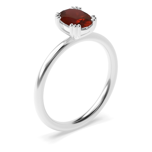 Tri claws delicate Garnet Engagement Rings