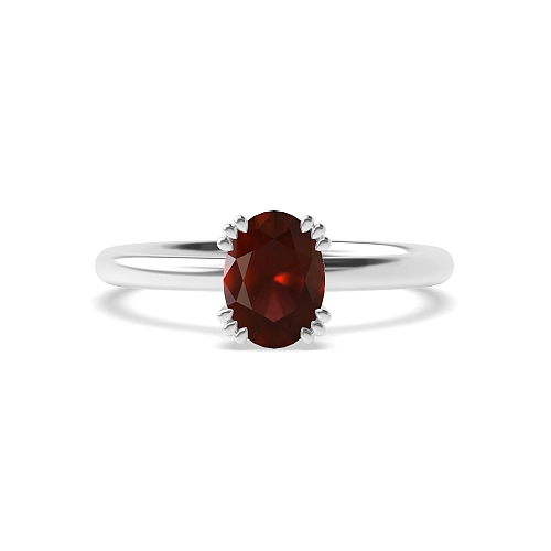 Tri claws delicate Garnet Engagement Rings
