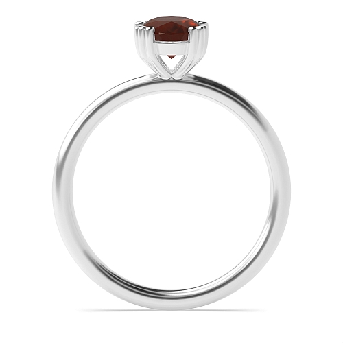 Tri claws delicate Garnet Engagement Rings
