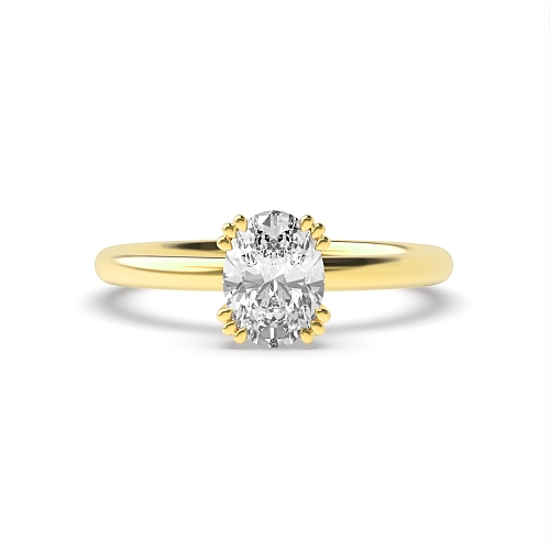 Yellow Gold Tri claws delicate Engagement Rings