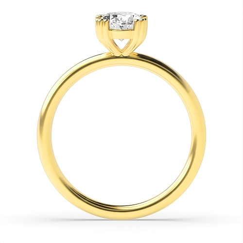 Yellow Gold Tri claws delicate Engagement Rings