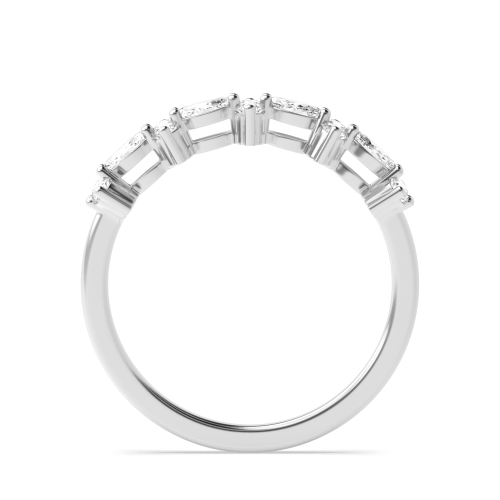 4 Prong Marquise/Round SweepGlint Half Eternity Diamond Ring