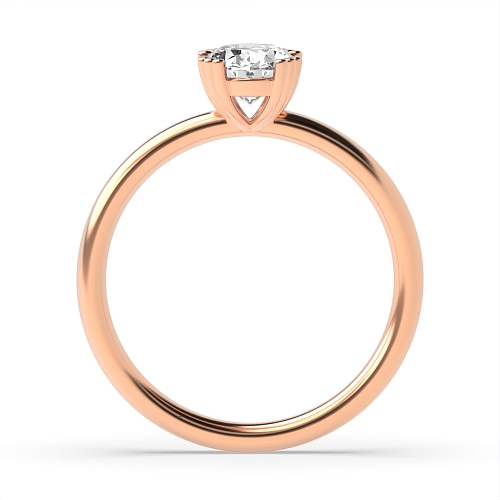 4 Prong Oval Rose Gold Triple claws Engagement Rings