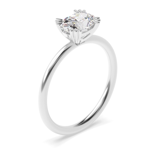 4 Prong Oval Platinum Classic Solitaire Engagement Rings
