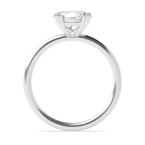 4 Prong Oval Tri claws vertical Solitaire Engagement Rings