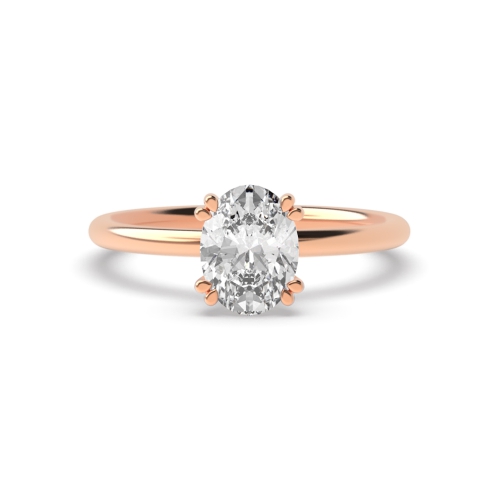 Oval Rose Gold Solitaire Engagement Ring