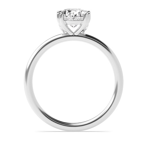 4 Prong Oval Twin Claws Lab Grown Diamond Solitaire Engagement Ring