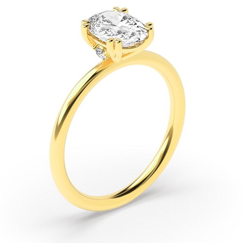 4 Prong Oval Yellow Gold Solitaire Engagement Ring