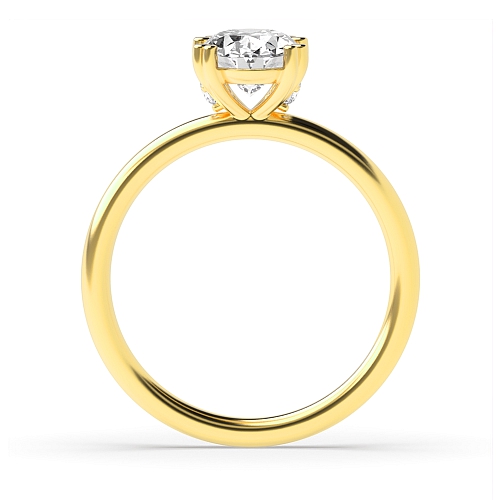 4 Prong Oval Yellow Gold Solitaire Engagement Ring