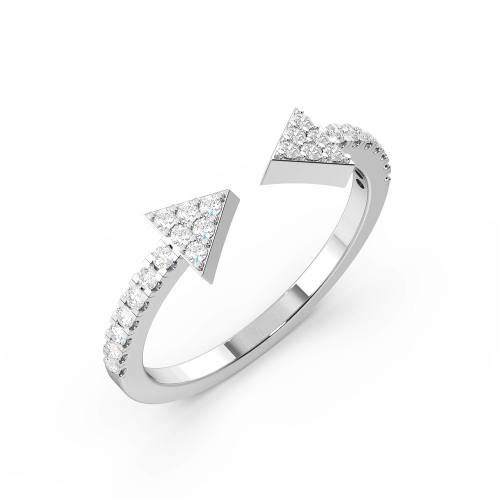 Pave Setting Round White Gold Open Unique Eternity Bands Diamond Rings