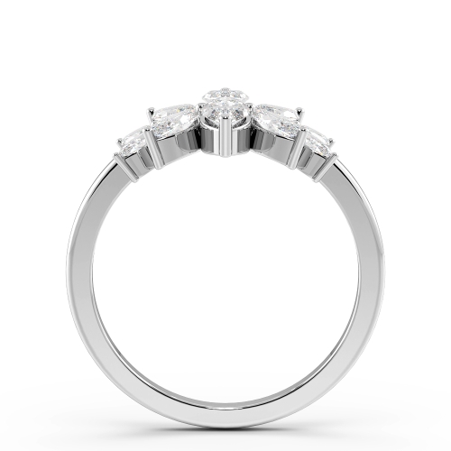 4 Prong Marquise Modern Cluster Wedding Band