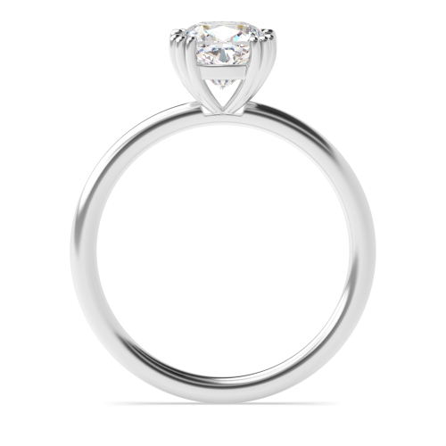 4 Prong Cushion Tri Claws Delicate Solitaire Engagement Ring